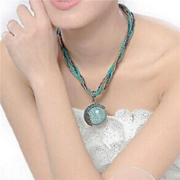 Bohemian Collar Necklace for Women Retro Vintage Statement Pendant - Picture 4 of 6